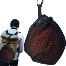 Lightweight Portable Drawstring Ball Mesh Bag Football Basketball Storage Bag Small Hang Pouch Sports Team Training Pocket Bag
