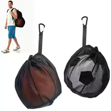 Lightweight Portable Drawstring Ball Mesh Bag Football Basketball Storage Bag Small Hang Pouch Sports Team Training Pocket Bag